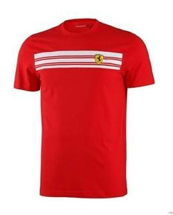 Koszulka Ferrari męska t-shirt Ferrari F1 Mens Striped Tee czerwona