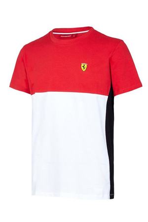 Koszulka Ferrari męska t-shirt Scuderia Ferrari F1 Cut & Sew w kolorze biało - czerwonym