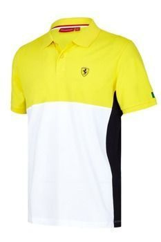Koszulka Ferrari polo męska Scuderia Ferrari F1 Cut & Sew żółta